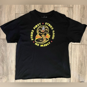 Black Adult XL Cobra Kai‎ T-Shirt Karate Kid Movie Classic Logo Print